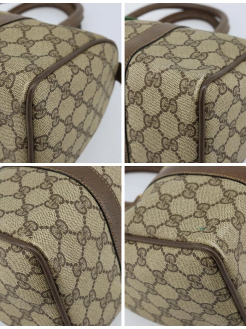 GUCCI GG Supreme Web Sherry Line Boston Bag PVC Beige Gold 39 02 006 Auth gh1854 - Picture 14 of 16